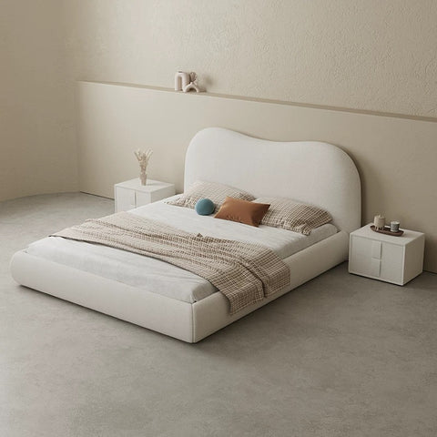 Nordic cream style lambskin bed Double/Queen/King