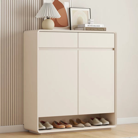 Minimalist cream-style solid wood cabinet
