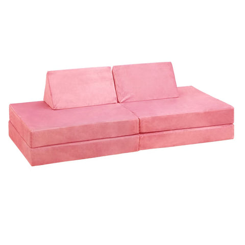 Mazam Kids Play Couch Modular Foam Sofa Bed DIY 2 Seater Grey Pink Green