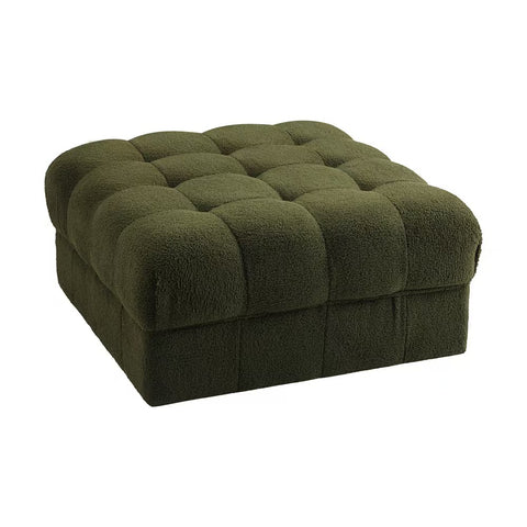 Seater Boucle Modular Sofa Armless TOFU Back Green