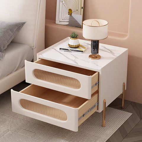 Glass bedside cabinet