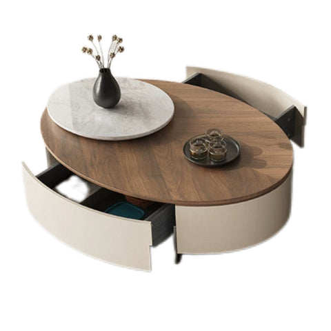 Medieval-style oval coffee table