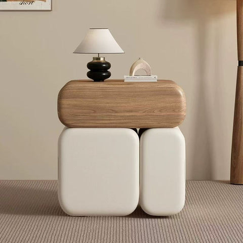 Solid wood bedside table with a simple, modern, luxurious and high-end style