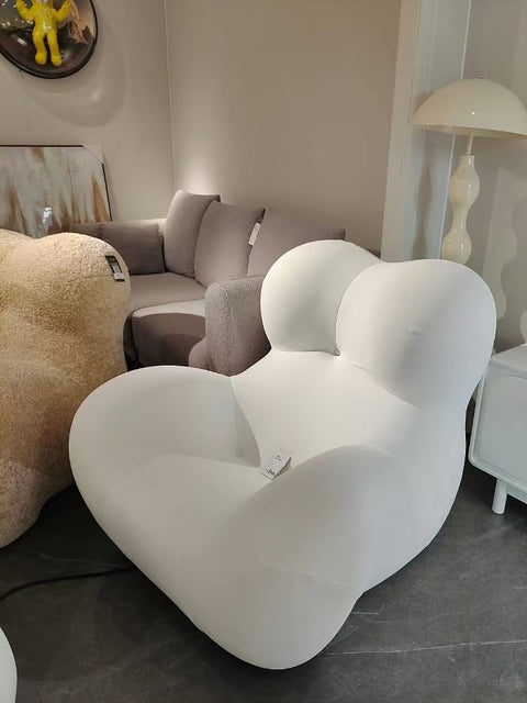 White Velvet Hug Sofa
