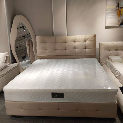 Brown-colored big white bear bed