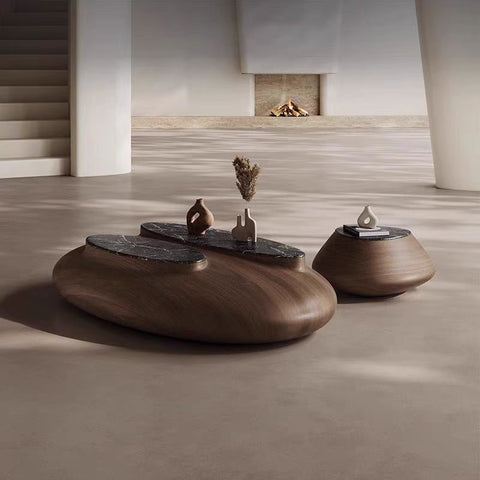 Pebble-shaped design coffee table