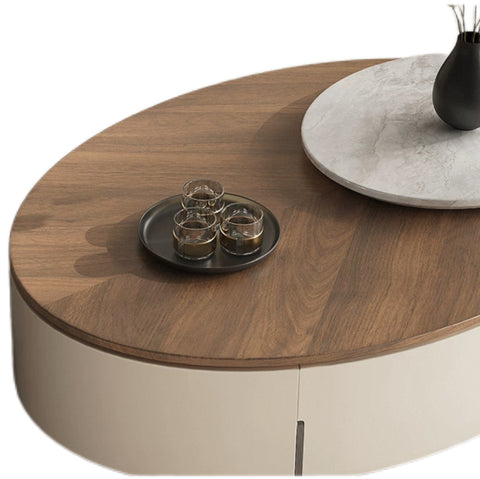 Medieval-style oval coffee table