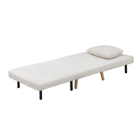 Oikiture Lounge Sofa Bed Polyester Single Seat Green Gray White