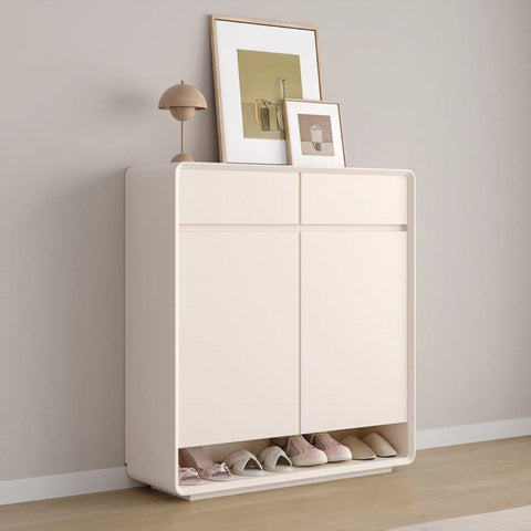 Minimalist cream-style solid wood cabinet