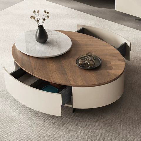 Medieval-style oval coffee table