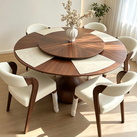 Solid wood round dining table