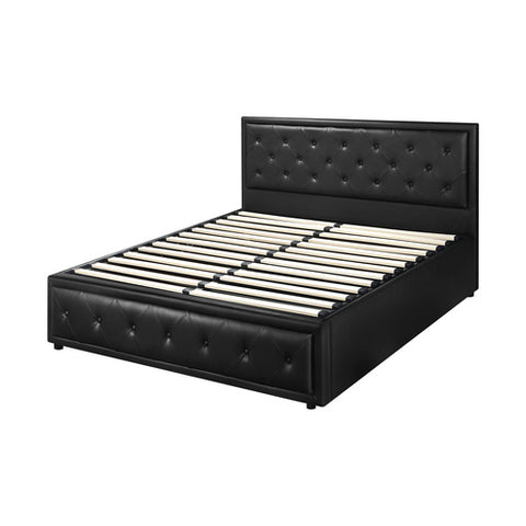 AMG-Bed Frame with Storage Space Gas Lift Black
