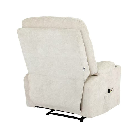 Recliner Chair Armchair with Side Pocket Leather Black Beige