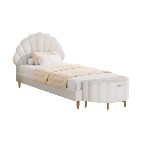 AMG--BED FRAME SCALLOP-SHAPE BEDHEAD
