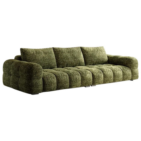 French-style cream-flavored white and green frothy puff sofa